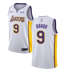 Men's Nike Los Angeles Lakers #9 Rajon Rondo Swingman White NBA Jersey - Association Edition