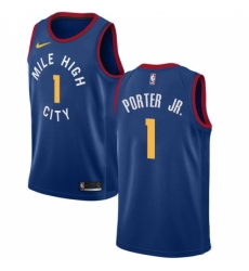 Women's Nike Denver Nuggets #1 Michael Porter Swingman Light Blue NBA Jersey Statement Edition
