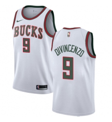 Women's Nike Milwaukee Bucks #9 Donte DiVincenzo Swingman White Fashion Hardwood Classics NBA Jersey