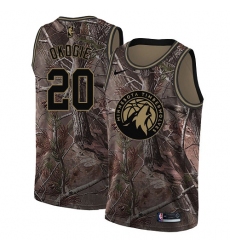Youth Nike Minnesota Timberwolves #20 Josh Okogie Swingman Camo Realtree Collection NBA Jersey