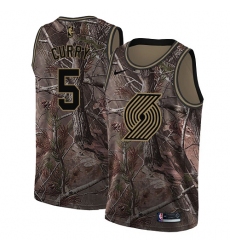 Youth Nike Portland Trail Blazers #5 Seth Curry Swingman Camo Realtree Collection NBA Jersey