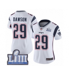 Women's Nike New England Patriots #29 Duke Dawson White Vapor Untouchable Limited Player Super Bowl LIII Bound NFL Jersey