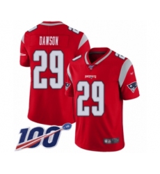 Youth New England Patriots #29 Duke Dawson Limited Red Inverted Legend 100th Season Football Jersey