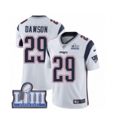 Youth Nike New England Patriots #29 Duke Dawson White Vapor Untouchable Limited Player Super Bowl LIII Bound NFL Jersey