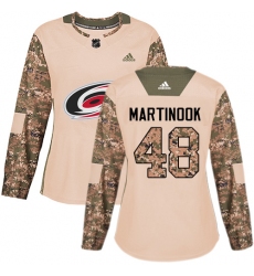 Women's Adidas Carolina Hurricanes #48 Jordan Martinook Authentic White Pink Fashion NHL Jersey