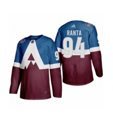Men's Colorado Avalanche #94 Sampo Ranta Authentic Burgundy Blue 2020 Stadium Series Hockey Jersey