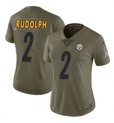 Women's Nike Pittsburgh Steelers #2 Mason Rudolph Limited Olive 2017 Salute to Service NFL Jersey
