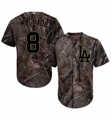 Youth Majestic Los Angeles Dodgers #8 Manny Machado Authentic Camo Realtree Collection Flex Base MLB Jersey