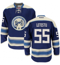 Youth Adidas Columbus Blue Jackets #55 Mark Letestu Authentic Green Salute to Service NHL Jersey
