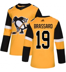 Men's Adidas Pittsburgh Penguins #19 Derick Brassard Premier Gold Alternate NHL Jersey