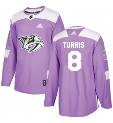 Youth Adidas Nashville Predators #8 Kyle Turris Authentic Purple Fights Cancer Practice NHL Jersey