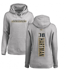 NHL Women's Adidas Nashville Predators #38 Ryan Hartman Ash Backer Pullover Hoodie