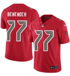 Youth Nike Tampa Bay Buccaneers #77 Caleb Benenoch Limited Red Rush Vapor Untouchable NFL Jersey