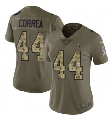 Women Nike Tennessee Titans #44 Kamalei Correa Limited Olive Camo 2017 Salute to Service NFL Jersey