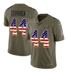 Youth Nike Tennessee Titans #44 Kamalei Correa Limited Olive USA Flag 2017 Salute to Service NFL Jersey