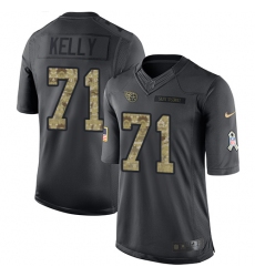 Men Nike Tennessee Titans #71 Dennis Kelly Limited Black 2016 Salute to Service NFL Jersey