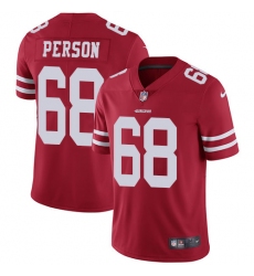 Men's Nike San Francisco 49ers #68 Mike Person Red Team Color Vapor Untouchable Limited Player NFL Jersey