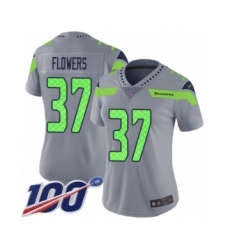 Women's Seattle Seahawks #37 Tre Flowers Limited Silver Inverted Legend 100th Season Football Jersey