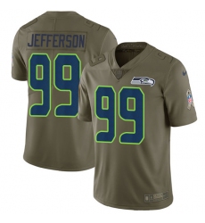 Men's Nike Seattle Seahawks #99 Quinton Jefferson Limited Olive 2017 Salute to Service NFL Jersey