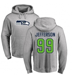 NFL Nike Seattle Seahawks #99 Quinton Jefferson Ash Name & Number Logo Pullover Hoodie