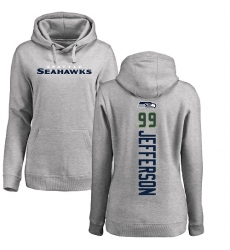 NFL Women's Nike Seattle Seahawks #99 Quinton Jefferson Ash Backer Pullover Hoodie