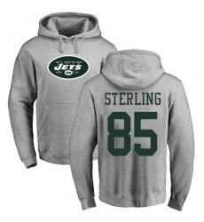 NFL Nike New York Jets #85 Neal Sterling Ash Name & Number Logo Pullover Hoodie