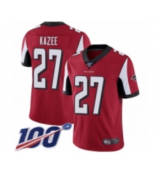 Men's Atlanta Falcons #27 Damontae Kazee Red Team Color Vapor Untouchable Limited Player 100th Season Football Jersey