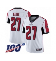 Men's Atlanta Falcons #27 Damontae Kazee White Vapor Untouchable Limited Player 100th Season Football Jersey