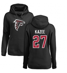 NFL Women's Nike Atlanta Falcons #27 Damontae Kazee Black Name & Number Logo Pullover Hoodie
