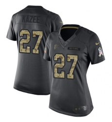 Women Nike Atlanta Falcons #27 Damontae Kazee Limited Black 2016 Salute to Service NFL Jersey
