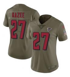 Women Nike Atlanta Falcons #27 Damontae Kazee Limited Olive 2017 Salute to Service NFL Jersey