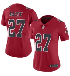 Women Nike Atlanta Falcons #27 Damontae Kazee Limited Red Rush Vapor Untouchable NFL Jersey