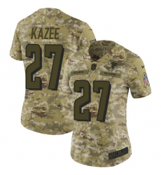 Women's Nike Atlanta Falcons #27 Damontae Kazee Limited Camo 2018 Salute to Service NFL Jersey