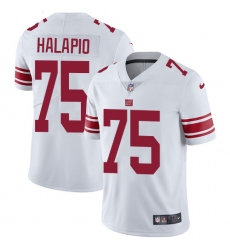 Men's Nike New York Giants #75 Jon Halapio White Vapor Untouchable Limited Player NFL Jersey