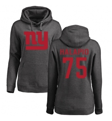 NFL Women's Nike New York Giants #75 Jon Halapio Ash One Color Pullover Hoodie