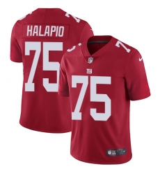 Youth Nike New York Giants #75 Jon Halapio Red Alternate Vapor Untouchable Limited Player NFL Jersey