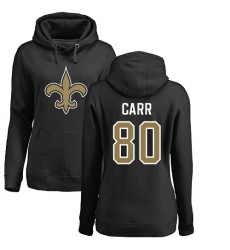 NFL Women's Nike New Orleans Saints #80 Austin Carr Black Name & Number Logo Pullover Hoodie