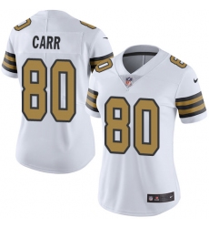 Women's Nike New Orleans Saints #80 Austin Carr Limited White Rush Vapor Untouchable NFL Jersey