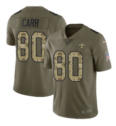 Youth Nike New Orleans Saints #80 Austin Carr Limited Olive Camo 2017 Salute to Service NFL Jersey