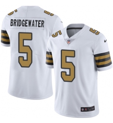 Men's Nike New Orleans Saints #5 Teddy Bridgewater Limited White Rush Vapor Untouchable NFL Jersey
