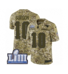Youth Nike New England Patriots #10 Josh Gordon Limited Camo 2018 Salute to Service Super Bowl LIII Bound NFL Jersey