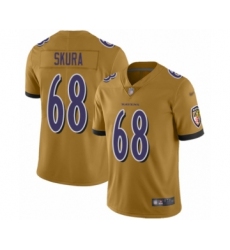 Men's Baltimore Ravens #68 Matt Skura Limited Gold Inverted Legend Football Jersey
