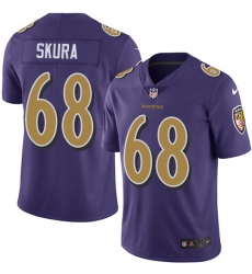Men's Nike Baltimore Ravens #68 Matt Skura Limited Purple Rush Vapor Untouchable NFL Jersey