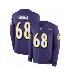 Men's Nike Baltimore Ravens #68 Matt Skura Limited Purple Therma Long Sleeve NFL Jersey