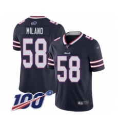 Youth Buffalo Bills #58 Matt Milano Limited Navy Blue Inverted Legend 100th Season Football Jersey