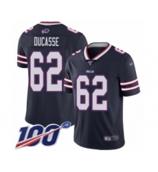 Youth Buffalo Bills #62 Vladimir Ducasse Limited Navy Blue Inverted Legend 100th Season Football Jersey