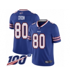Men's Buffalo Bills #80 Jason Croom Royal Blue Team Color Vapor Untouchable Limited Player 100th Season Football Jersey
