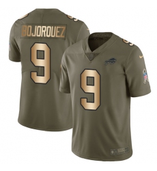 Men's Nike Buffalo Bills #9 Corey Bojorquez Limited Olive Gold 2017 Salute to Service NFL Jersey