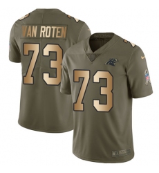 Men's Nike Carolina Panthers #73 Greg Van Roten Limited Olive Gold 2017 Salute to Service NFL Jersey