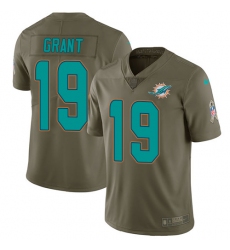 Men's Nike Miami Dolphins #19 Jakeem Grant Limited Olive 2017 Salute to Service NFL Jersey